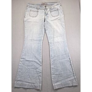 Decree Women's Blue Jeans Size 11 Wide Legs Light‎ Blue Wash
